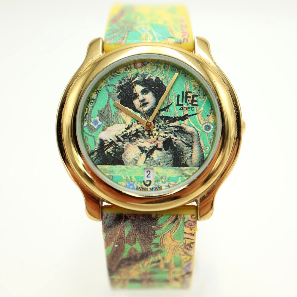 Vintage ADEC by Citizen Life Collection 36mm Watch Yellow Green Limited 7,777